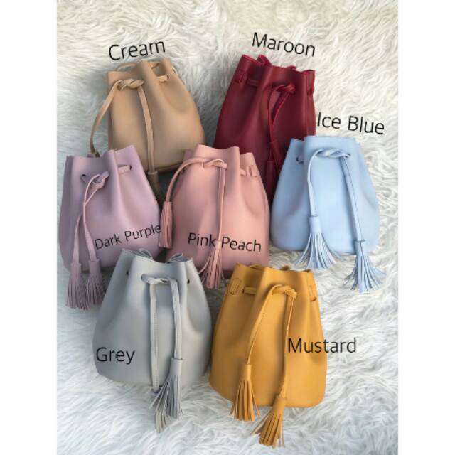 Tas Selempang Serut Minishow ( Bahan Import Miniso)