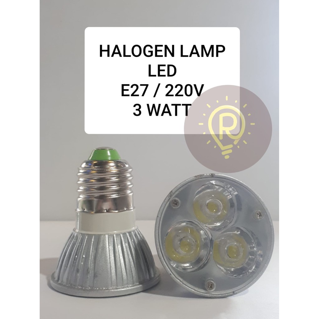 Semny Lampu Halogen E27 220V 3Watt Putih / Lampu Sorot E27 3W
