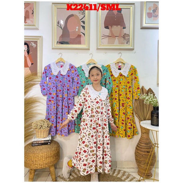 grosir gamis anak motif boba 6x35000