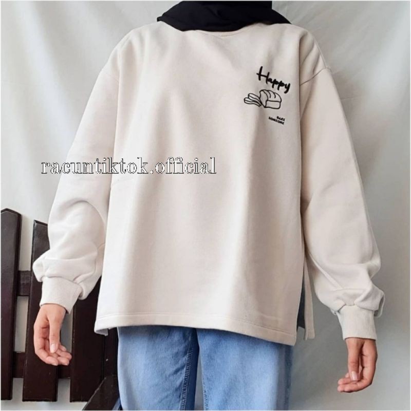 Sweater Wanita - HAPPY SOMEONE - Sweater Oversize Wanita - Ootd wanita