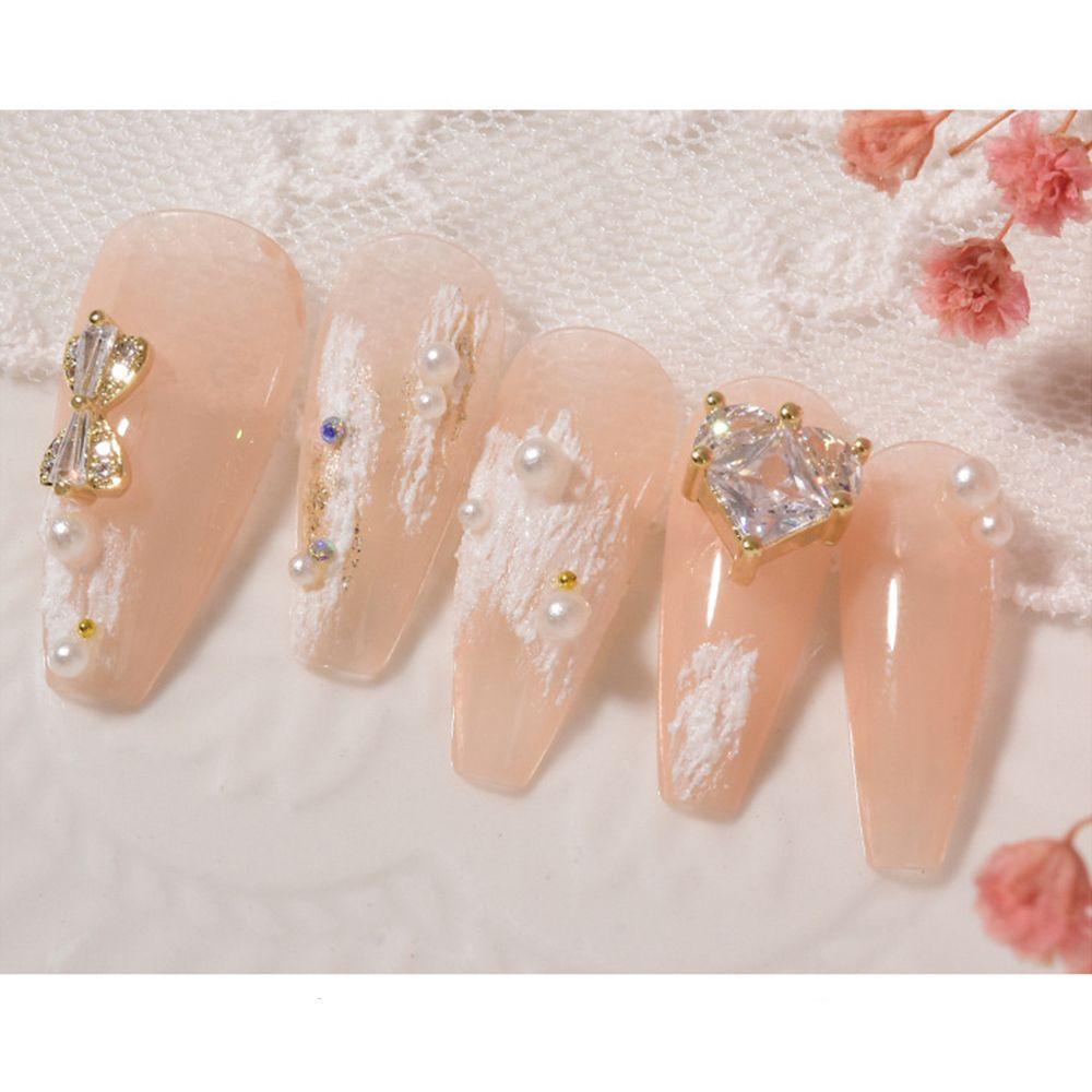 Aksesoris Berlian Imitasi Bentuk Hati 3D Untuk Dekorasi Nail Art