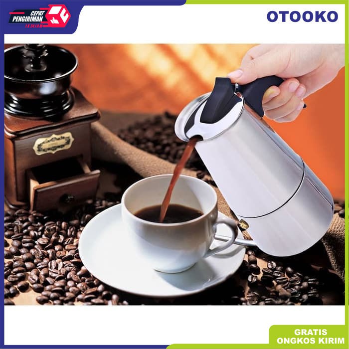 Mesin Teko kopi Moka Pot 300ML 6 Cup Espresso Coffee Machine Maker