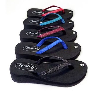 SENDAL WANITA WEDGES JEPIT BLINK - SANDAL JEPIT  WANITA KEKINIAN - SENDAL SPON (KODE BLINK-BLINK)