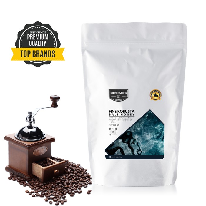 

BIJI KOPI ROBUSTA BALI KINTAMANI HONEY 100GR NORTHSIDER COFFEE - kkp2274