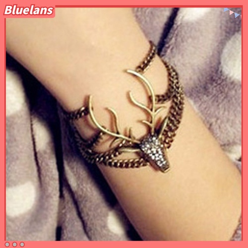 Gelang Multilayer Desain Kepala Rusa Misterius Gaya Vintage Untuk Wanita