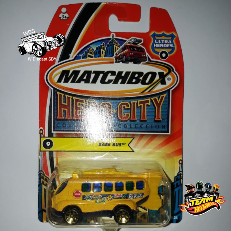 Matchbox MBX Ultra Heroes Hero City Bass Bus Yellow Hobi Mainan Mobil Kolektor Truck