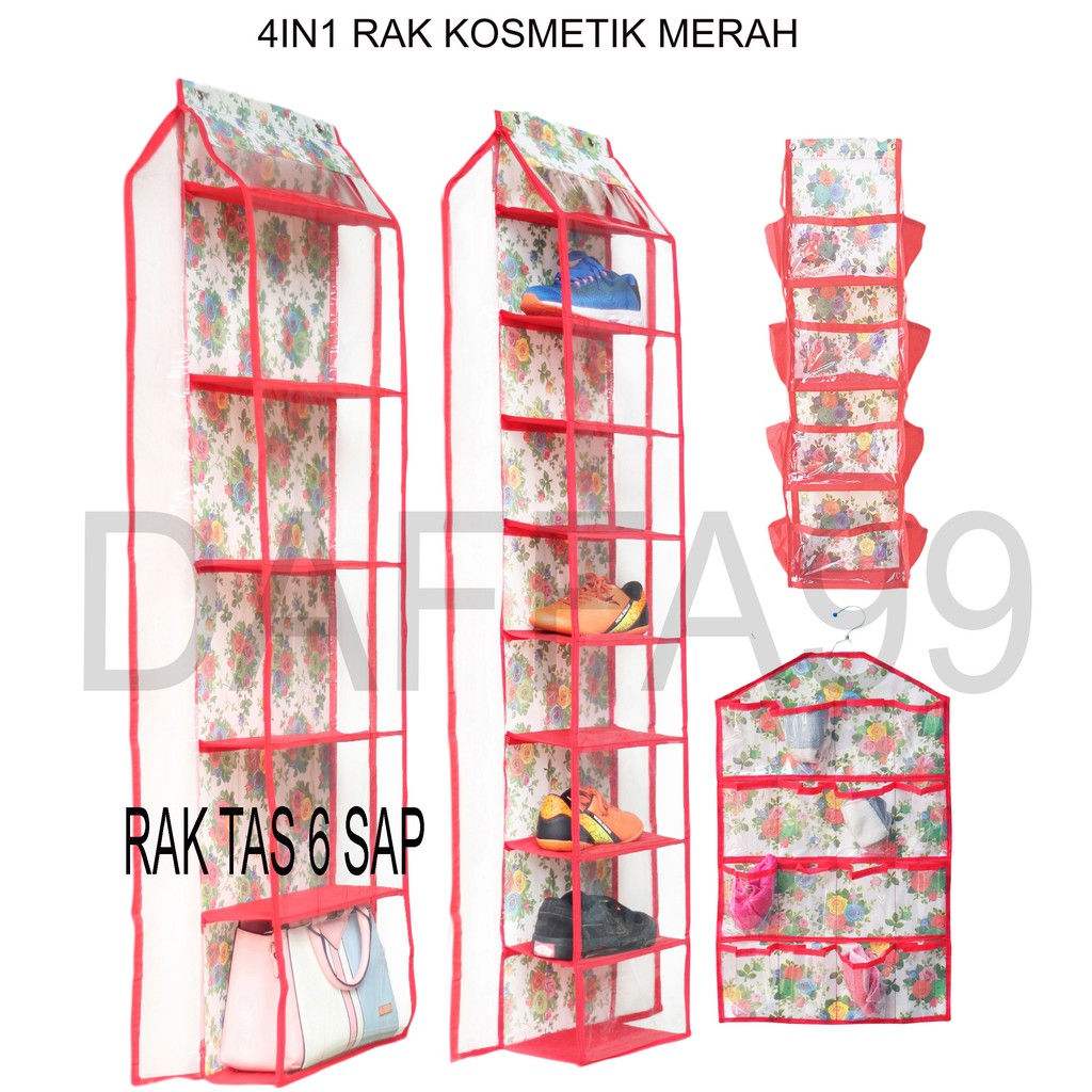 RAK SET 4 IN 1 ( tas sepatu jilbab kosmetik )