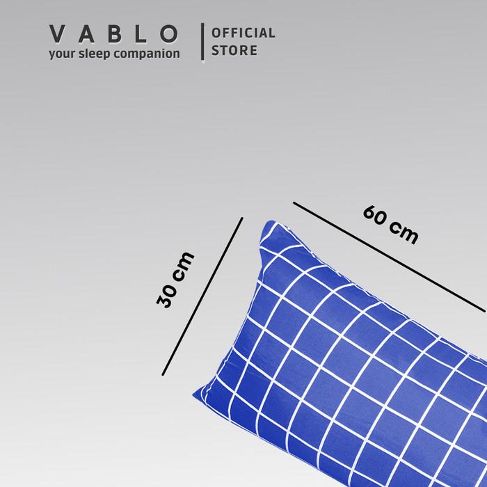 Vablo bantal lumbar cushion memory foam micro - motif biru