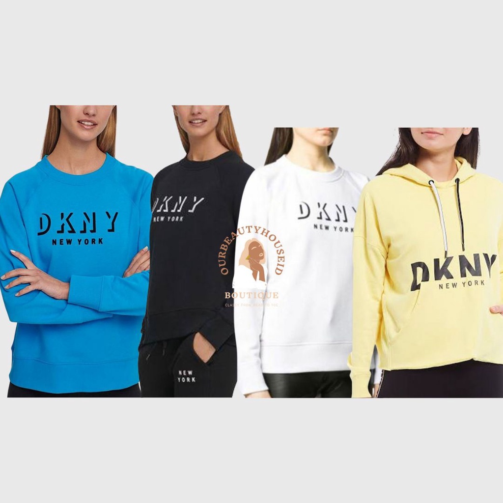 DKNY Sweater Wanita Flocked Sport Sweatshirt