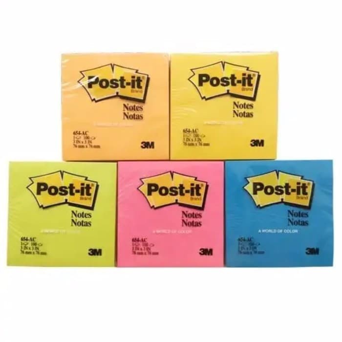 

3M Post It Sticky Notes 654-AC 100 Sheets