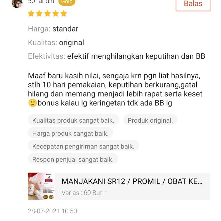 MANJAKANI SR12 / PROMIL / OBAT KEPUTIHAN / HERBAL KEWANITAAN / MANJA SR12 / OBAT KISTA