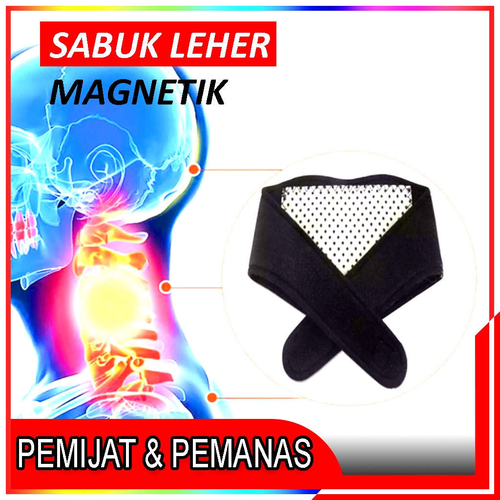 Sabuk Terapi Leher Magnetic / Sabuk Leher Anti Masuk Angin / Sabuk Terapi Pemijat Pemanas Leher / Sabuk Kesehatan Magnetik Tourmaline Leher