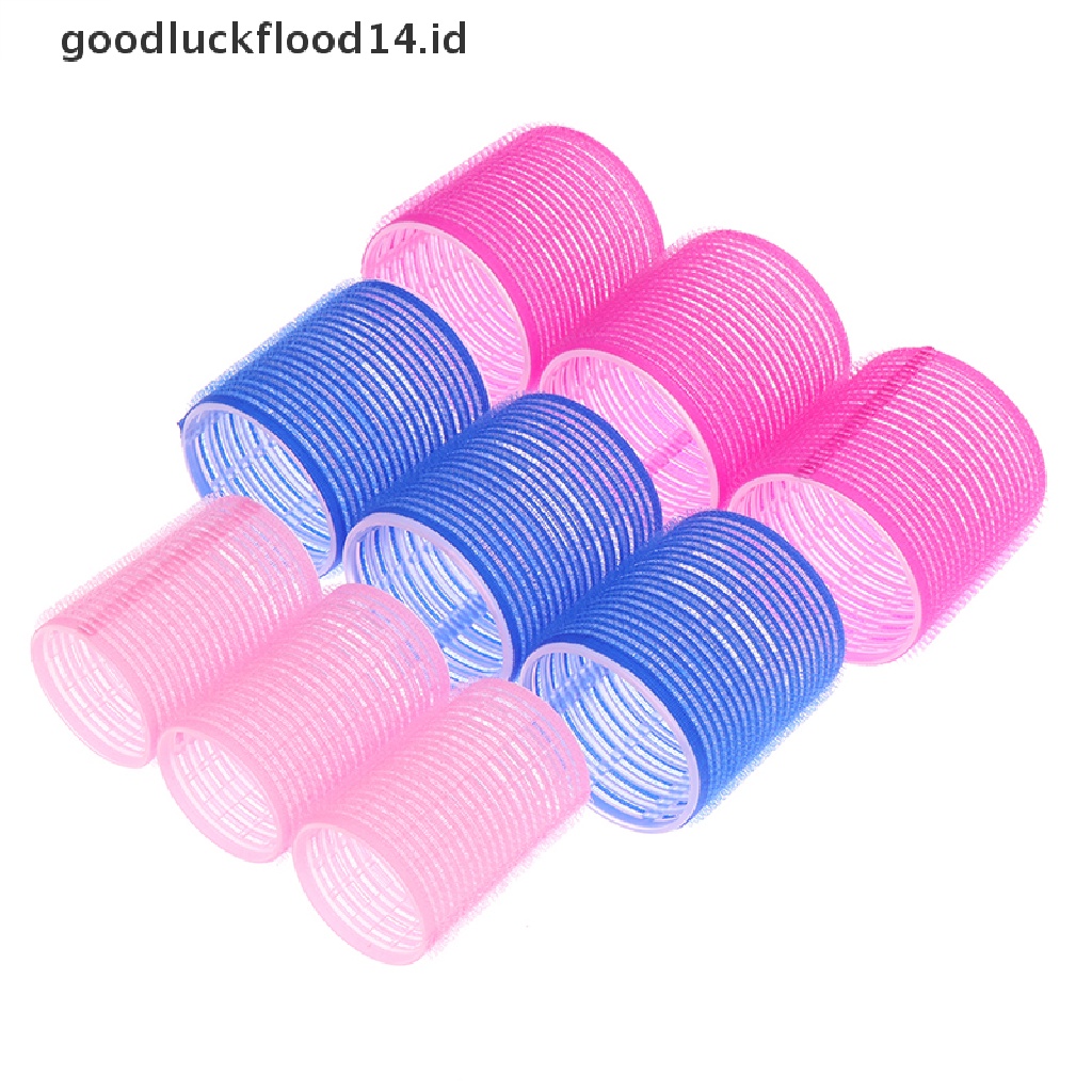 [OOID] 6Pcs Adhesive Hair Rollers DIY Magic Hair Curlers Self Grip Holding Rollers Tool ID