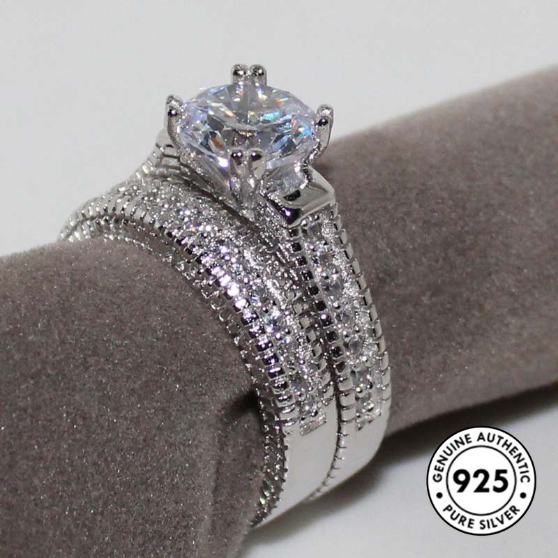 Cincin Berlian Bahan 925 Sterling Silver