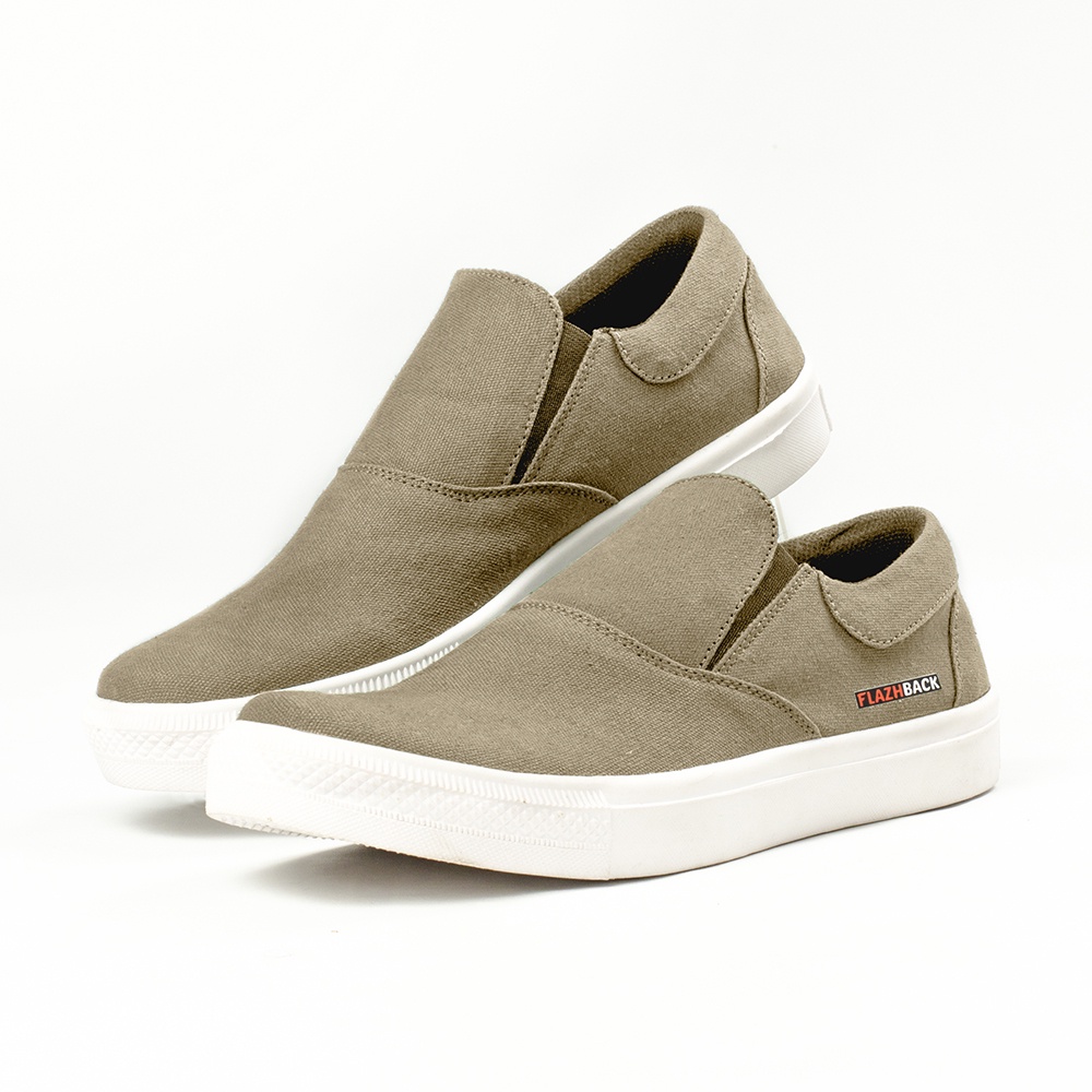 OWL CREAM |ManNeedMe x FLAZHBACK| Sepatu Sneakers Pria Casual Slip On Kanvas ORIGNAL