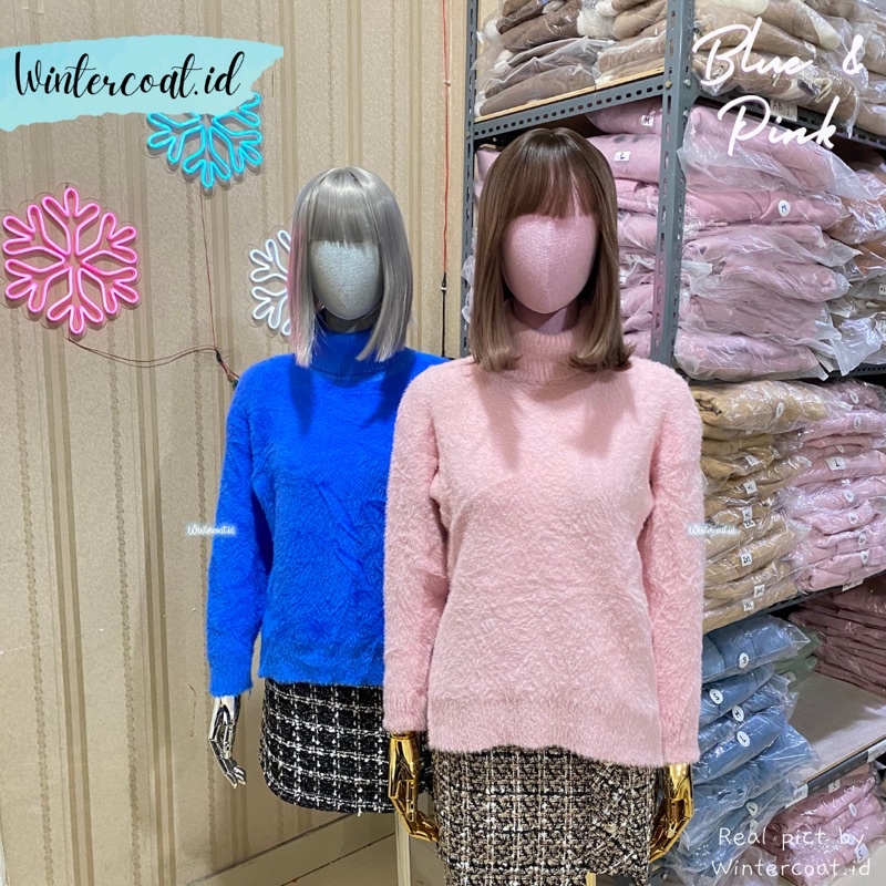 Sweater winter wanita fluffy atasan musim dingin import hangat gunung bromo Luna