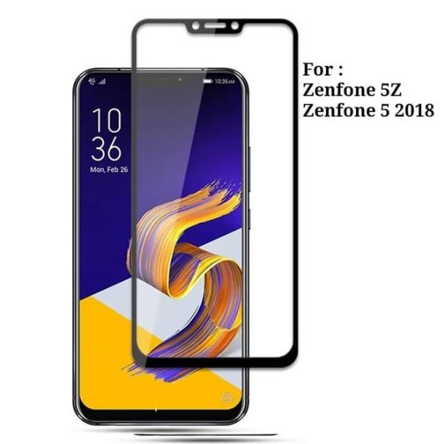 Tempered glass asus zenfone 5 5z 2018 Full lem screen guard anti gores kaca