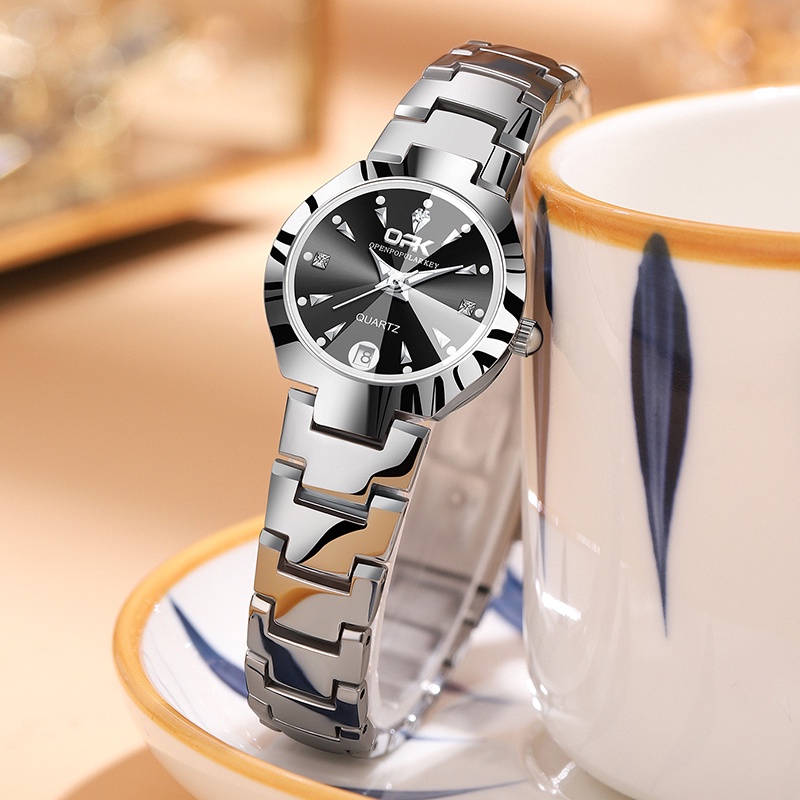 OPK Jam Tangan Wanita Anti Air Original Branded Cewek Anti Air  Kuarsa Stainless Steel Rantai Terbaru 2024 Model 8105-3