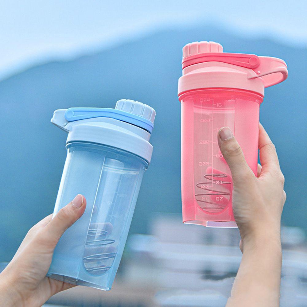 [Elegan].fe Botol Air Outdoor Protable Portabel Anti Bocor Protein Shake Olahraga Mixing Bottle