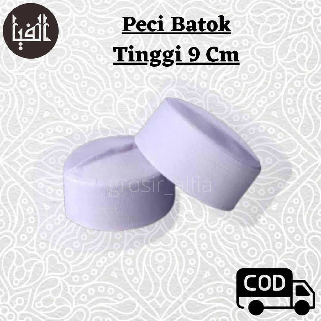 Peci Batok Tinggi 9 Cm Peci Kalbut Peci Putih Peci Haji