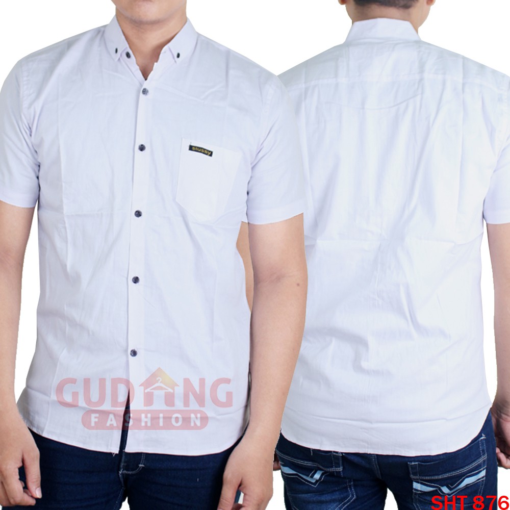 Kemeja Pria Lengan Pendek Oxford Polos - SHT 876