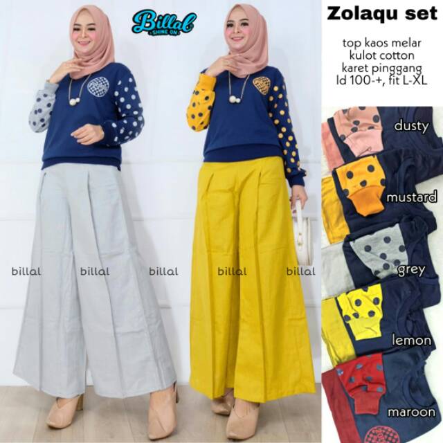 Baju Set Setelan // Zolaqu Set By Billal// Setelan Bahan Kaos Melar