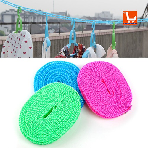 Tali Pagar Jemuran Baju Hanger Pakaian Anti Angin Slip Jemur Laundry 5 Meter Praktis Aman