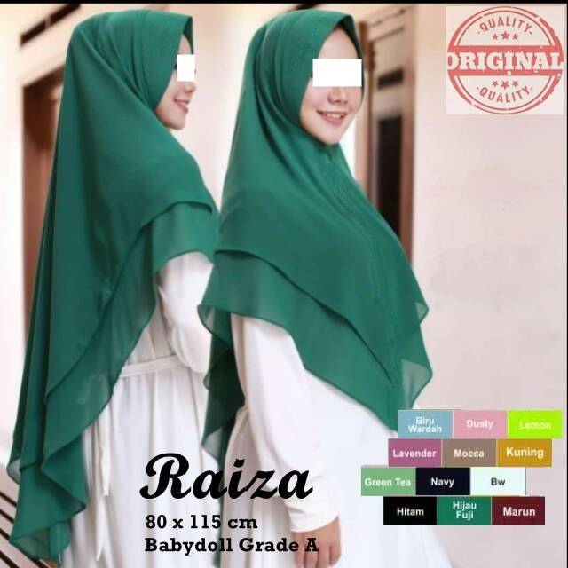 Kerudung Jilbab Khimar Raiza bahan BABYDOLL bukan bahan biasa