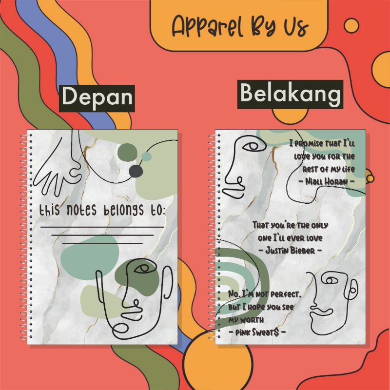 

Notebook A5 Love Quotes || Refillable Spiral