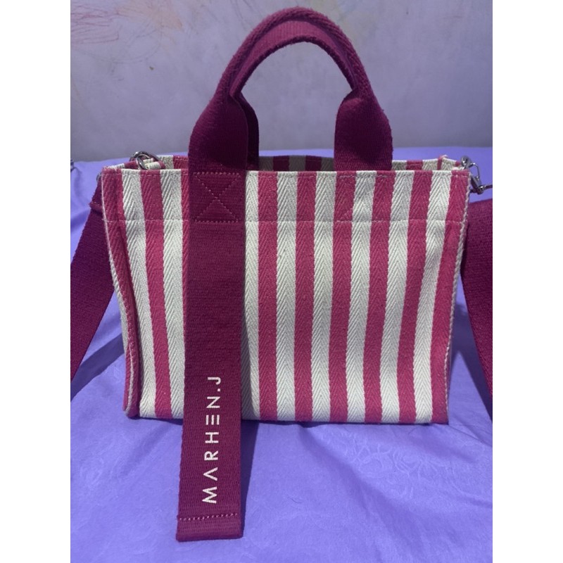 preloved marhen j rico mini stripe pink original