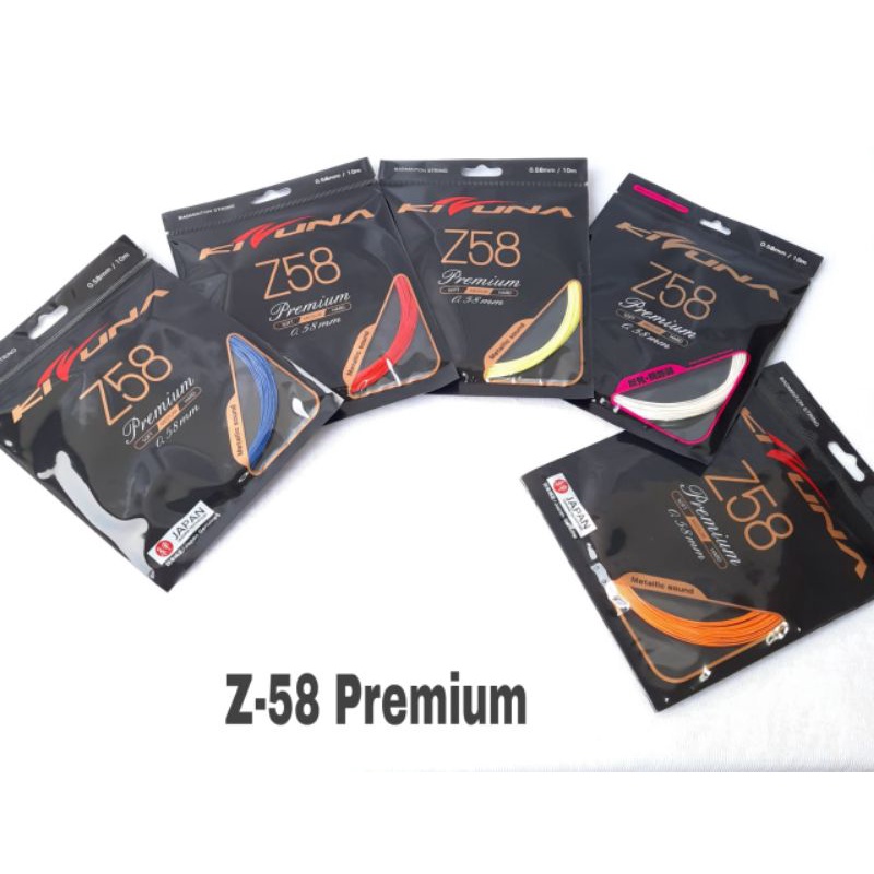 Senar raket bulutangkis merk KIZUNA Z58 premium 0,58mm Made ini japan