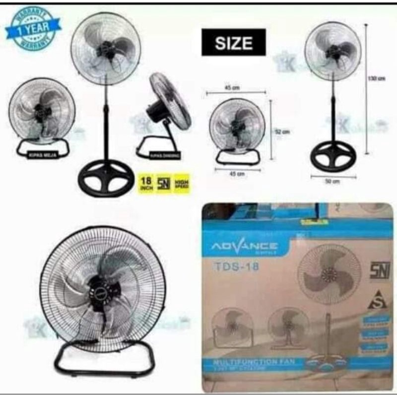 Kipas Angin Tornado Advance 18" Dinamo besar