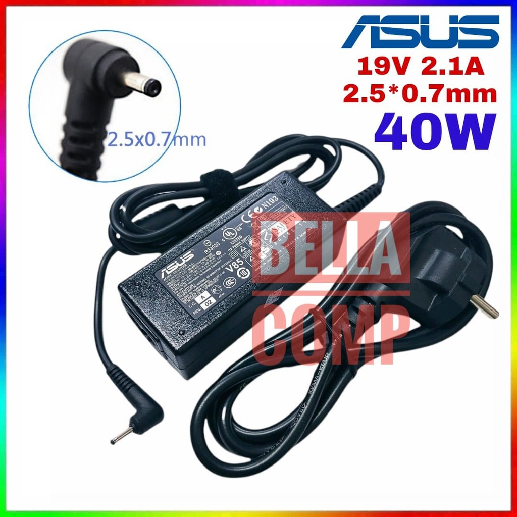 Adaptor Charger Laptop Asus Eee PC 1215 1215B 1215N 1215P 1015B 1015HA 1015BX 1015PE 1015PED 1015PW N455 1201HA X101CH 1001PXB 1001PXD 19V 2.1A 40W Original