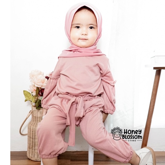 HoneyBlossom One Set Anak Perempuan Salur / Baju Muslim Anak Perempuan Alika Vol.3