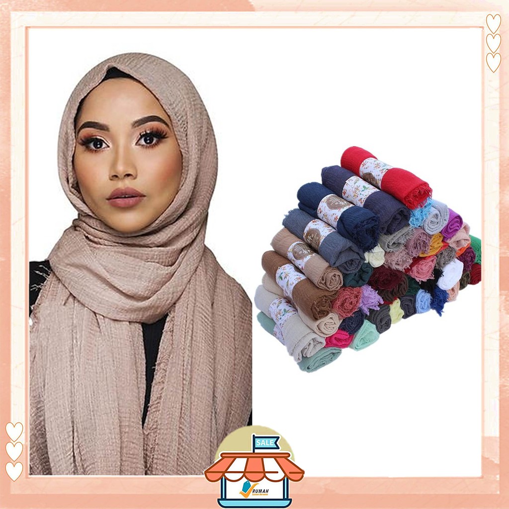RSB Crinkle Hijab Pashmina Arabian Shawl Cotton Wide Hijab