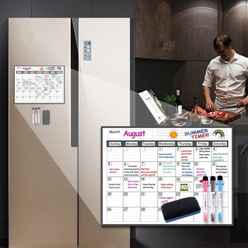 Set Organizer Jadwal Pesan Papan Tulis Magnetik Dry Erase Calendar Monthly Planner Whiteboard Untuk Stiker Kantor Rumah