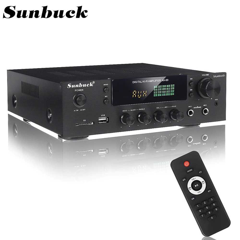 Sunbuck Audio Amplifier Bluetooth EQ Karaoke FM Radio 2000W - AV-80