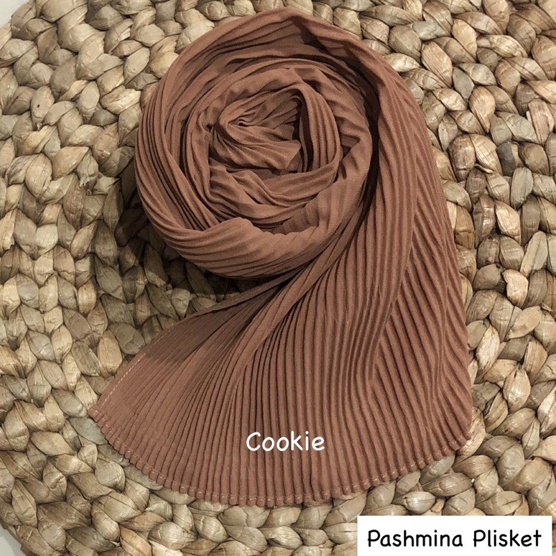 PASHMINA PLISKET CERUTY BABYDOLL FULL PLISKET TANPA GARIS TENGAH-Cokie- Plisket