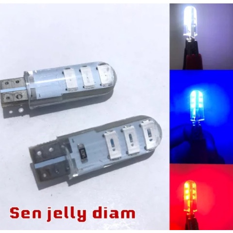 4 PCS Lampu Sen Jelly Kedip LED T10 6 Mata Paket Bohlam Lampu Sein Variasi Sepeda Motor SEN Jelly LED T10 SEIN Reting Motor Flash