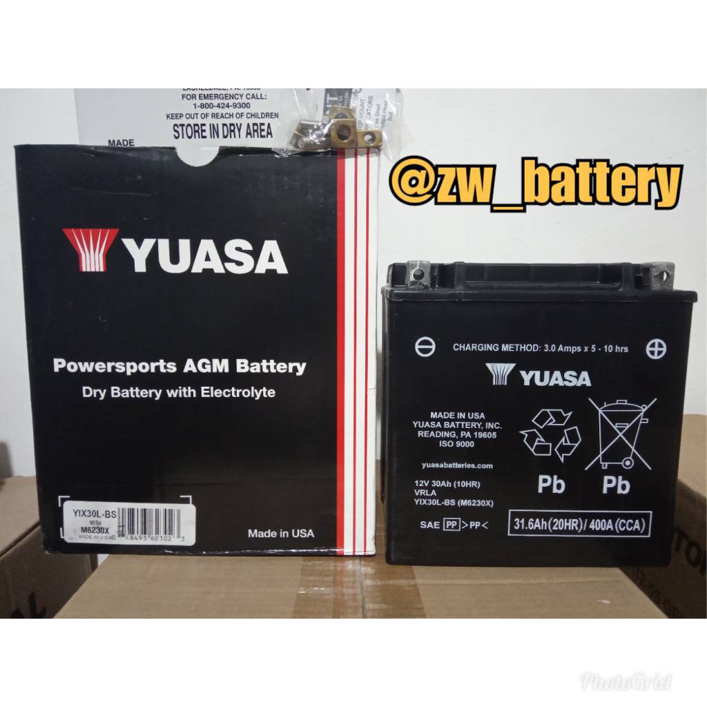 Aki Accu Moge Harley Davidson YUASA YTX30L-BS YIX30L-BS Original USA