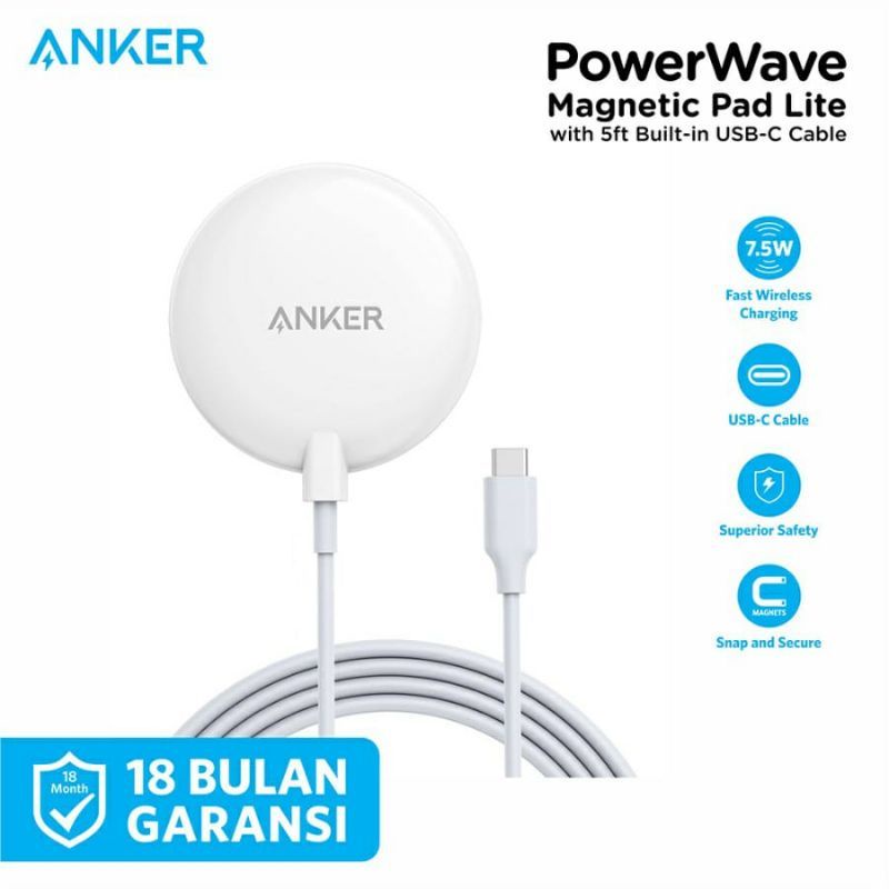 Charger Anker Powerwave Magnetic Pad Original Resmi A2567