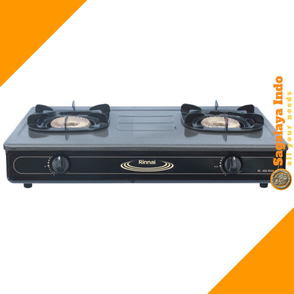 Kompor Gas 2 Tungku Rinnai BGX Hitam Elegan
