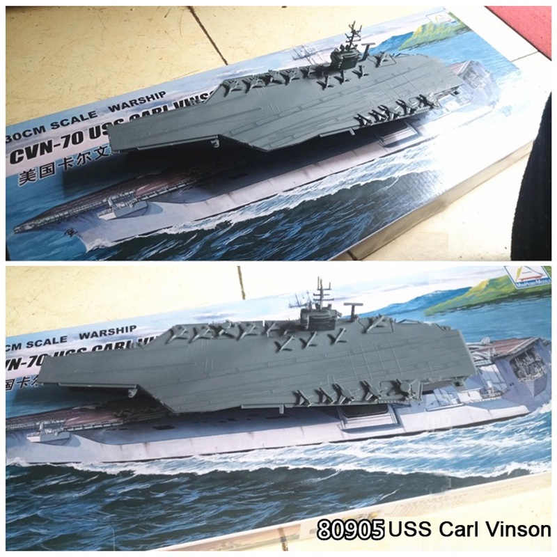 Mainan Model Kapal Selam USS CVN69 WW2 Tempur Jerman Bahan Plastik Skala 1 / 700 Untuk Hobi