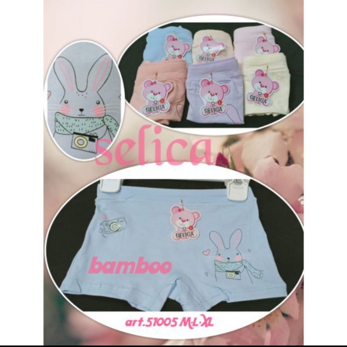 TERMURAH CD CELANA DALAM ANAK CEWEK SELICA BOXER KATUN ORGANIK CAMPUR IMPOR