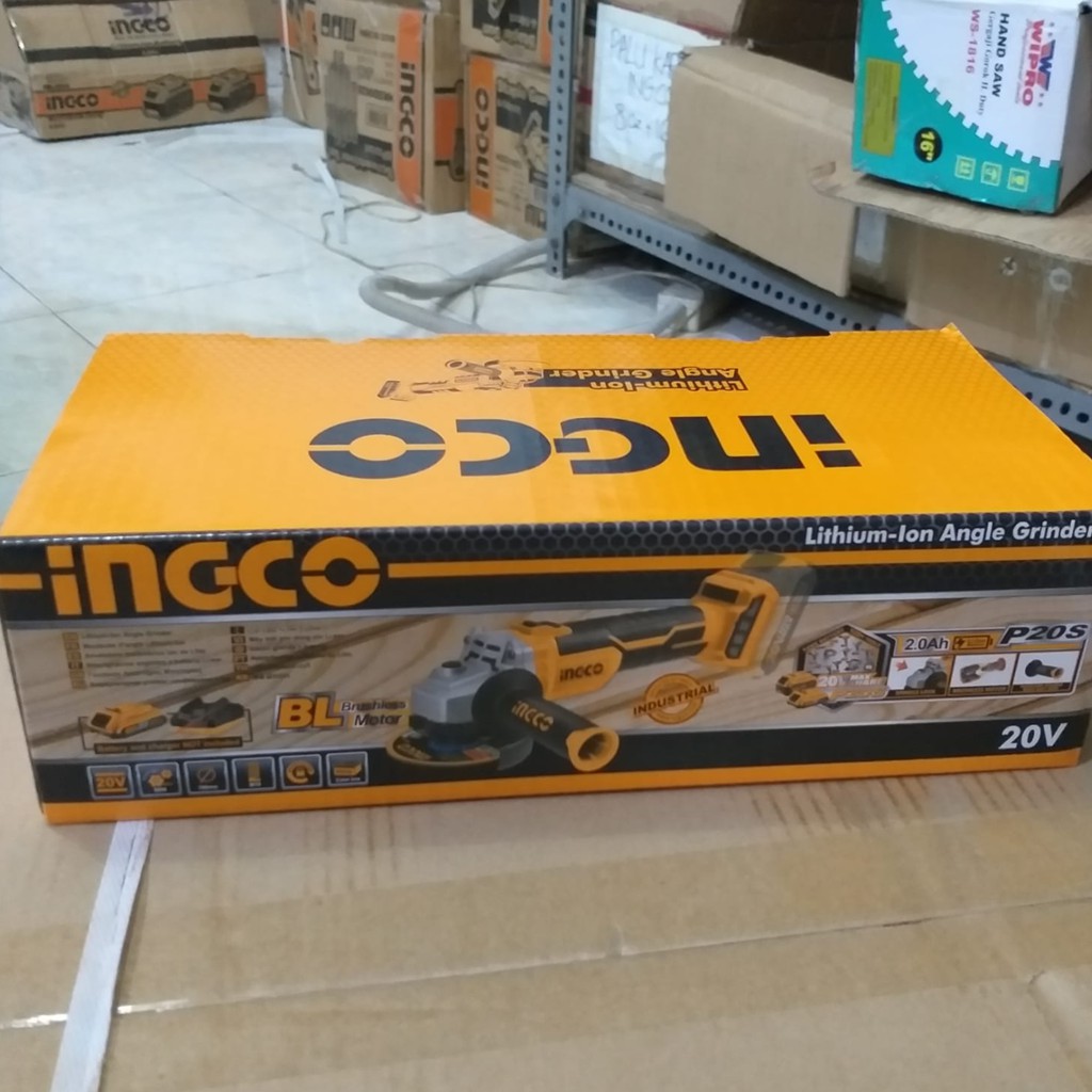 GERINDA TANGAN CORDLESS ANGLE GRINDER INGCO CAGLI1002 BRUSHLESS