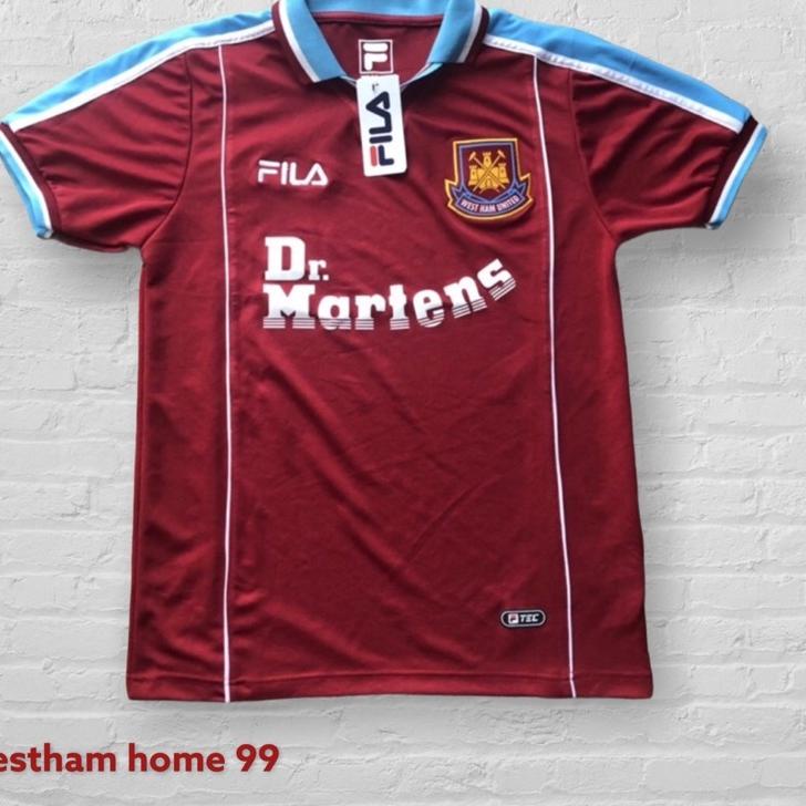 Penjualan Terbanyak.. Jersey retro westham dr martens home 1999