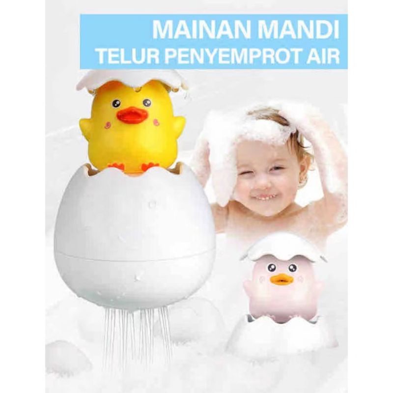 Mainan Mandi Anak Bayi Telur Semprot Air Floating Egg Bath Toys