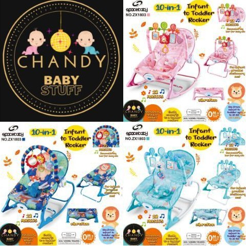 BOUNCER SPACE BABY ZX 1803, SMARTSTART 10 IN 1 INFANT TO TODDLER ROCKER, (GRATIS BUBBLEWRAP+GRATIS HADIAH LANGSUNG)-1