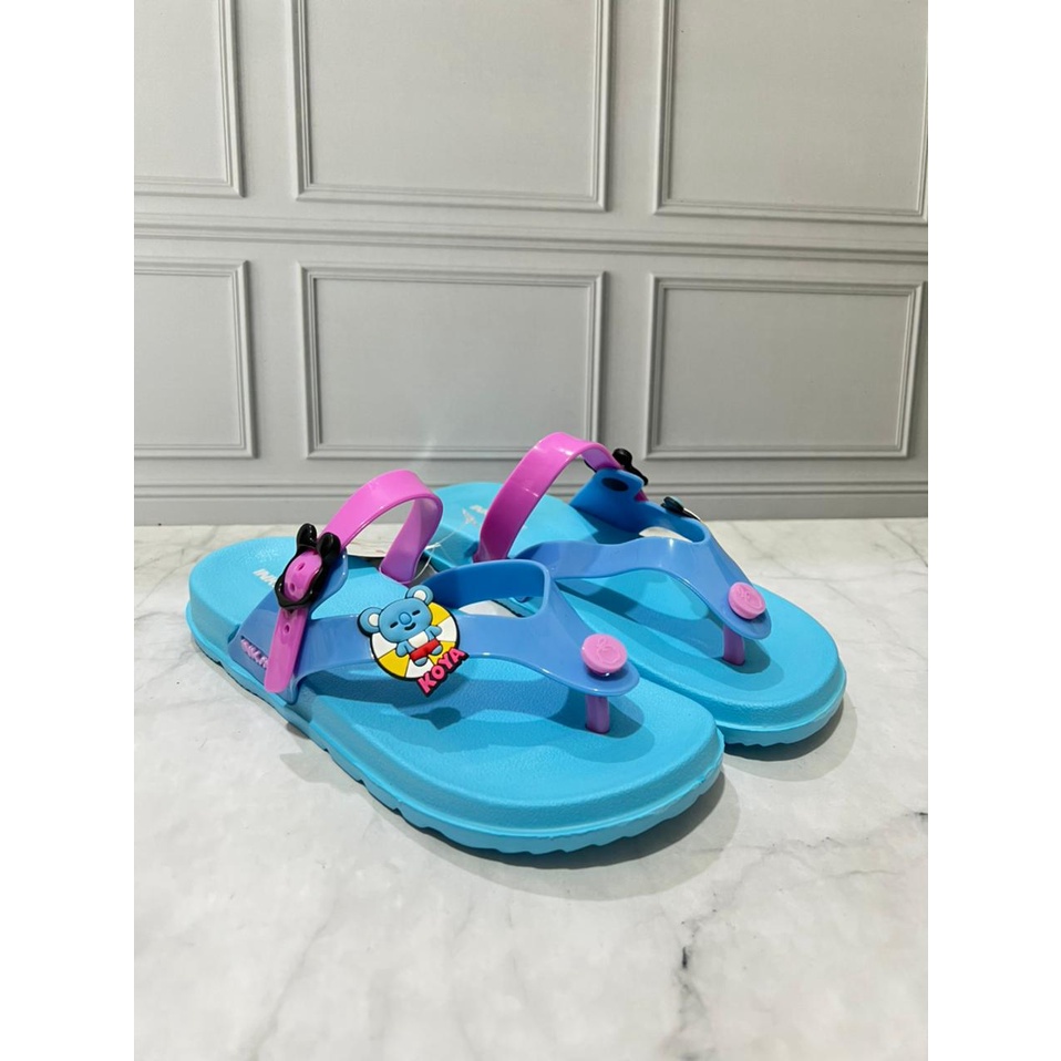 YK3016-1 Sandal Jepit Anak Perempuan / Cewek Tanggung Motif BT21 Merek Inkayni Size 30-35