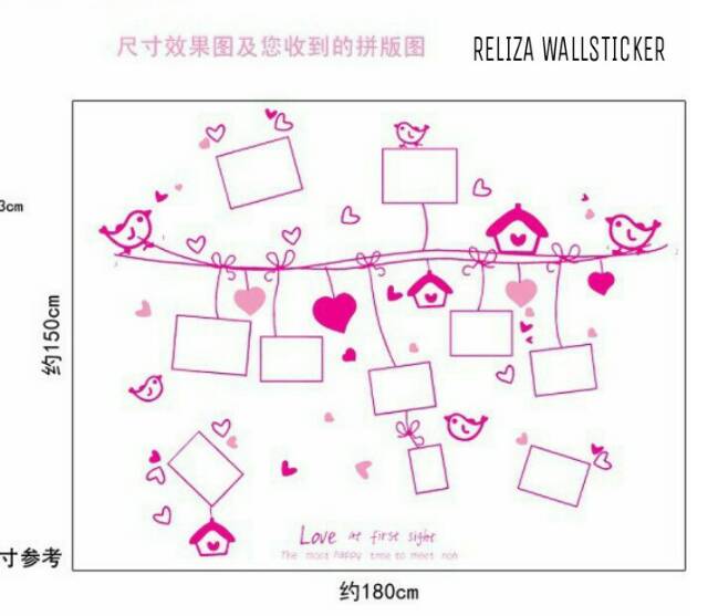 RELIZA WALL STICKER / Wallsticker FRAME PINK LOVE FOTO | STIKER DINDING AY9146